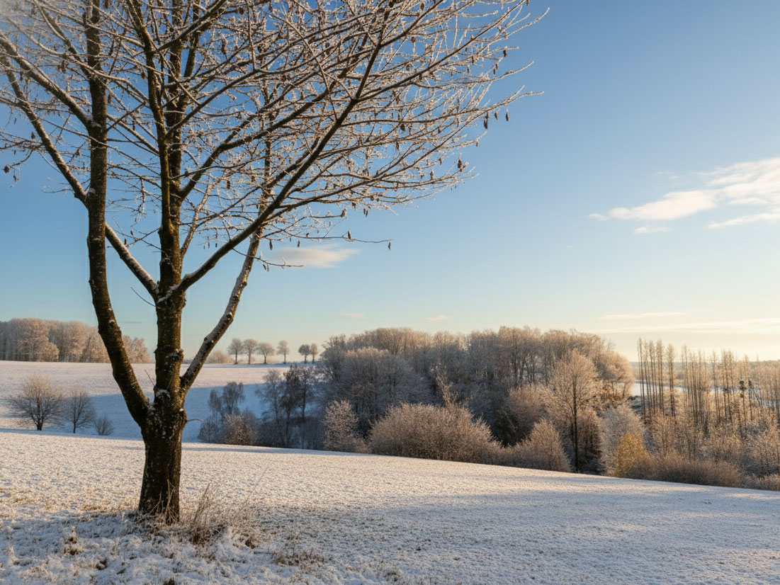 Wunderschöne Schneelandschaft auf dem Borner Hof